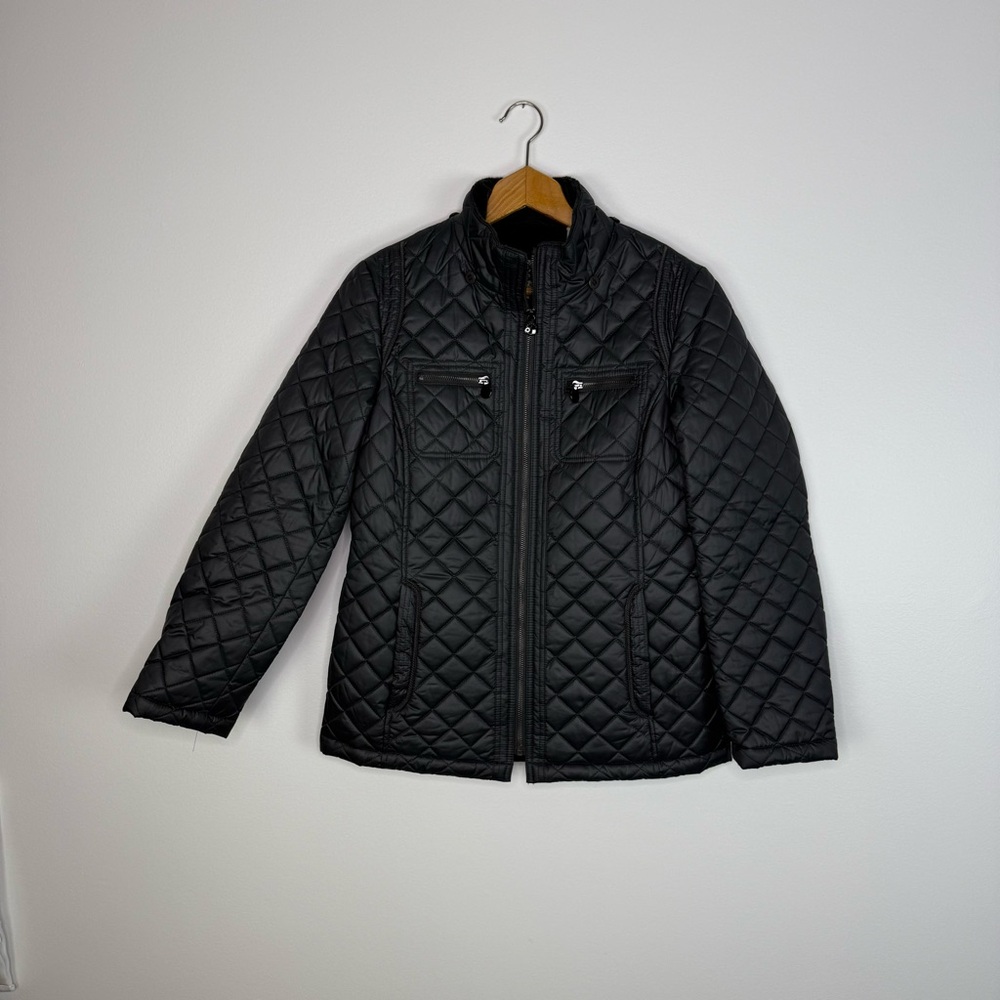 Laundry by Design Charcoal‎ Gray Quilted Puffer Jacket